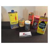 Vintage oil cans and primitives