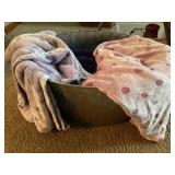 Galvanized tub of blankets