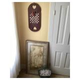 Print, clock, checkerboard Decor