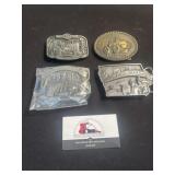 Farm related belt buckles