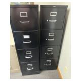 2 black file cabinets standard size