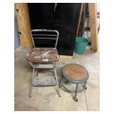Step stool and rolling cart