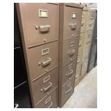 Set of two brown file cabinets