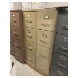 Set of 2 tan file cabinets standard size
