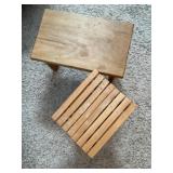 2 small wood stools