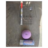 Metal Basket with Cool Rag, 8lb Workout Ball