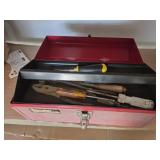 Metal Tool Box with Misc Tools