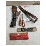 Allen wrenches, pry bar, scrapers, misc