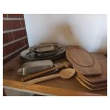 Wood and Metal Serving Ware
