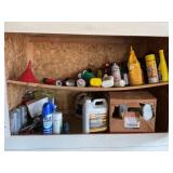 Oil, shop essentials , caulking guns, sprays