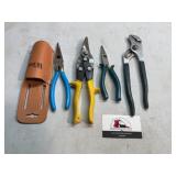 Needle nose, tin snips and channel  locks