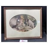 Vintage Girl and Dog Art Print