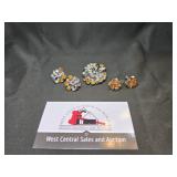 Vintage Amber Brooch and Earrings