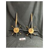 MCM Starburst Wall Scones with Candles