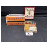 Vintage game and snickers box