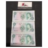 Three isle of Man Pound UNC