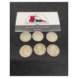 Bag of 6 Nickels 1899-1942