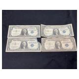 Group of 4 $1 Silver Certificates