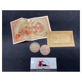 Group of Wooden Nickesl ETC