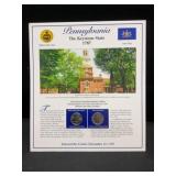 1999 P&D Pennsylvania Quarters in Info Card