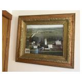 Vintage farm aerial photo framed