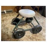Gardening seat on wheels