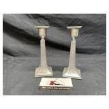 Vintage aluminum candle stick holders