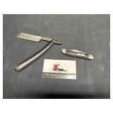 Vintage pocket knife and razor