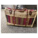 Vintage Mexican woven straw bag