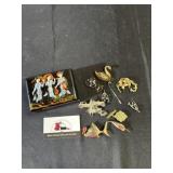 Broaches and oriental box