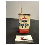 Standard Electric motor oil metal can