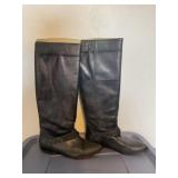 Navy Leather Boots Size 9