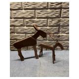 Heavy metal deer statues