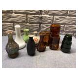 Amber glassware and vases