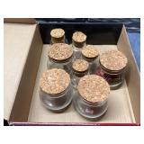 Jars with cork lids