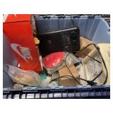 Tote of decor and misc