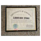 Vintage Certificate of Virginity