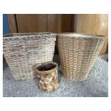 Natural wood waste basket and containers