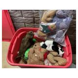 Tote of stuffed animals