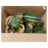 Vintage Green glass mugs