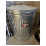 Behrens empty aluminum trashcan