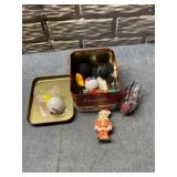 Vintage wax santa and Collectables