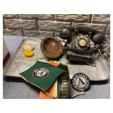 Vintage phone and collectables