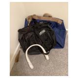 Bags, neck fan and back scratcher