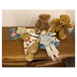 Bears, doll and book