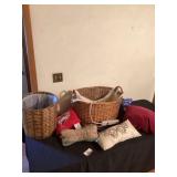 Wicker baskets with home decor