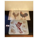 Cutting board and chicken decorative stencils