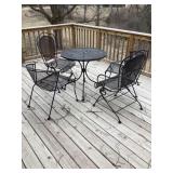 Mesh metal table and chairs