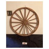 Wooden wagon wheel wall, approximately 25 inches
