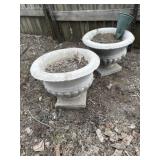 Concrete flower pots approximately 14 inches